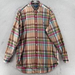 Ralph Lauren Plaid Shirt Men M Multicolor Indian Madras Blake Slim Long Sleeve